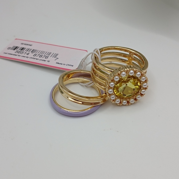 Isaac Mizrahi Gold and Yellow Ring Set NWT - Picture 5 of 8